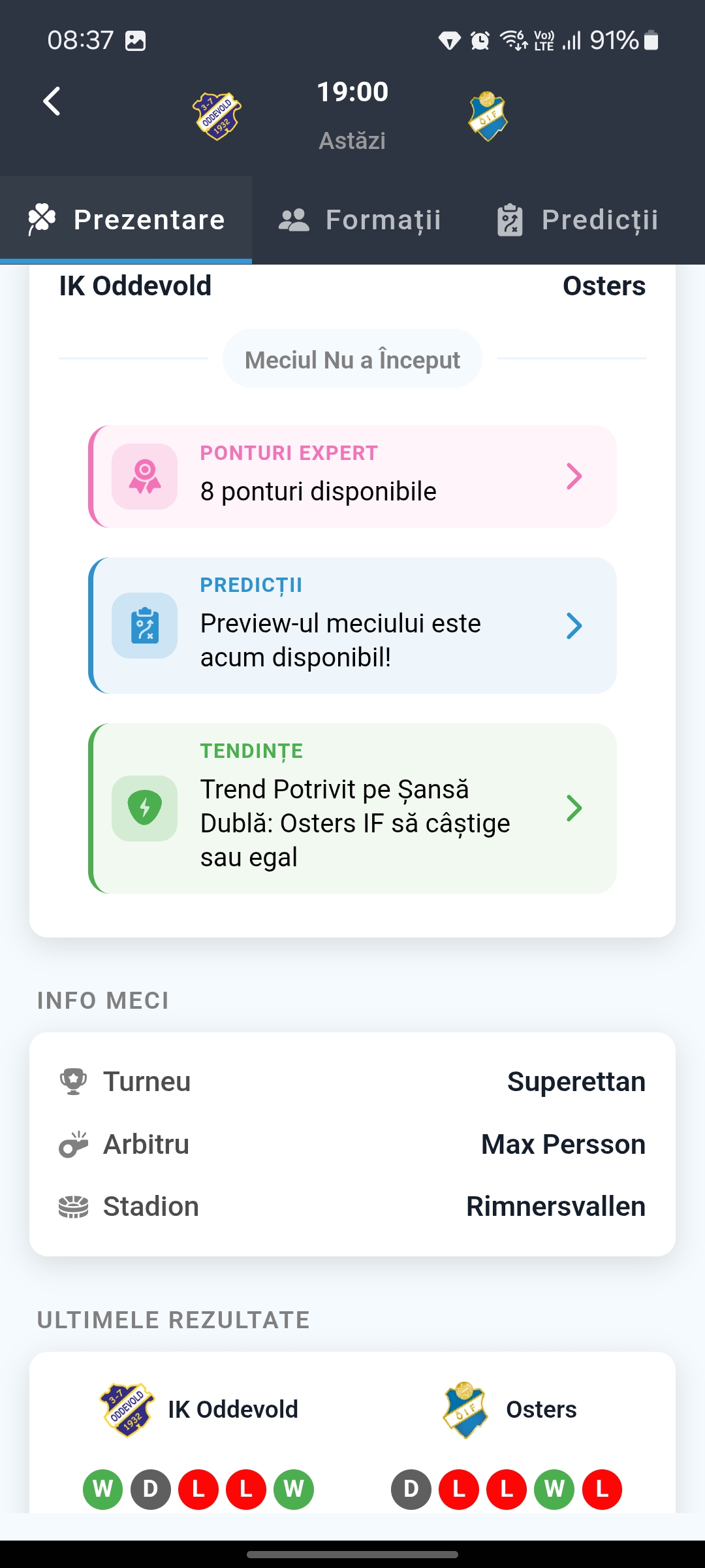Detalii meci